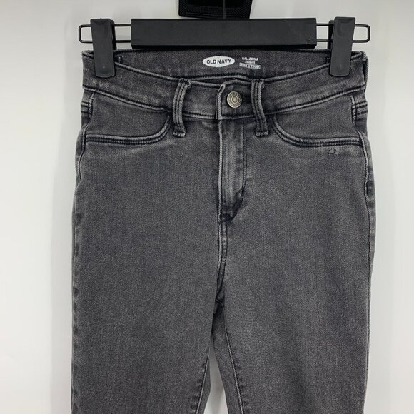 Old Navy Jeans Kids Girls Gray Ballerina Jeggings Skinny Distressed Fray - Picture 3 of 9